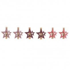 Прищепка деревянная "Звездочки" 16х4.5х1.3см роз. (уп.6шт) Neon-Night 504-034