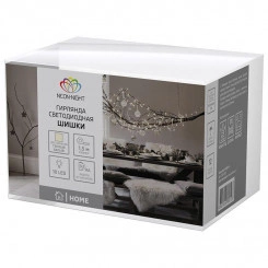 Гирлянда светодиодная "Шишки" 1.5м 10LED тепл. бел. 0.1Вт IP20 провод прозр. ПВХ элементы питания 2хAA (не в компл.) Neon-Night 303-098