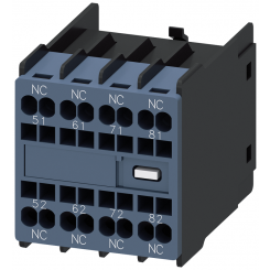Модуль блок-контактов 4НЗ: 1НЗ 1НЗ 1НЗ 1НЗ для вспомогательного контактора типоразмер S00 пружинные клеммы din en 50011 Siemens 3RH29112GA04