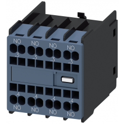 Модуль блок-контактов 4НО: 1НО 1НО 1НО 1НО д. вспом. контакторов и контакторов для коммутации электродвигателей типоразмер S00 и S0 пружинные клеммы din en 50005 Siemens 3RH29112FA40