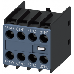 Модуль блок-контактов 1НО+3НЗ: 1НЗ 1НО 1НО 1НО для вспомогательного контактора типоразмер S00 винтовые клеммы din en 50011 Siemens 3RH29111GA13