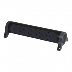 Удлинитель с поворотным основанием серии  Комфорт  4 x 2К+З без кабеля, цвет: черный