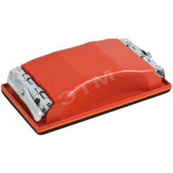 Держатель длоя наждачной бумаги пластиковый с металлическим прижимом, красный 210х105 мм