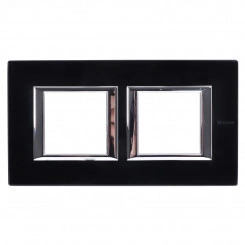 Axolute Рамка 2х2 поста 71мм горизонтальная черное стекло