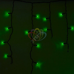 Гирлянда профессиональная Айсикл (бахрома) светодиодный 4.8х0.6м черный провод 220В зеленый
