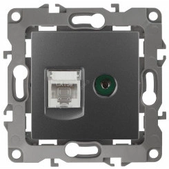 Розетка комбинированная RJ45+TV, Эра12, графит, 12-3110-12 Розетка комбинированная RJ45+TV, Эра12, графит, 12-3110-12