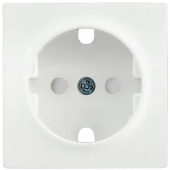 Накладка розетка с заземляющим контактом с защитными шторками BOLERO белый
