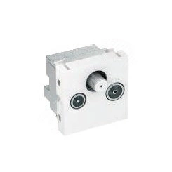 Антенная розетка TB+радио+спутник Modul45 45x45 мм (белый)