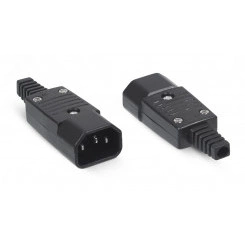 Вилка С14 разборная, 10А, 250 V, черная Вилка С14 разборная, 10А, 250 V, черная