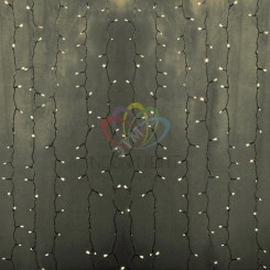 Гирлянда профессиональная Светодиодный Дождь 2х3м постоянное свечение прозрачный провод 220В тепло-белый