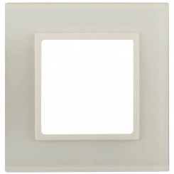 Рамка на 1 пост, стекло, Эра Elegance, сл.кость+сл.кость, 14-5101-02