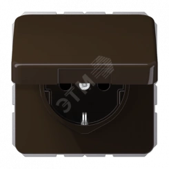 Розетка штепсельная SCHUKO 16A 250V с защитой от детей, коричневая