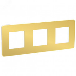 Рамка UNICA STUDIO трехпостовая золото/белый
