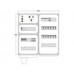Щит управления электрообогревом DEVIBOX HR 12x4400 D330 (в комплекте с терморегулятором и датчиком температуры)