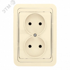 Лондон Розетка двойная без заземления 10А бежевая