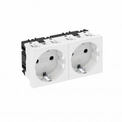 Розетка двойная 0° с з/к, 250 В, 16A (черный)