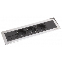 Connect Офиблок LINE на 4 модуля К45 4 выхода для кабеля графит Connect Офиблок LINE на 4 модуля К45 4 выхода для кабеля графит