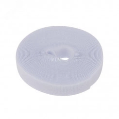 лента-липучка многоразовая 5 м х 20 мм, белая (1 шт.)