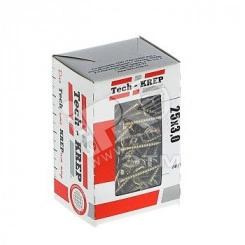 Шуруп универсальный 3х25 потайная головка, остроконечный, желтопассивированный (200шт) - коробка Шуруп универсальный 3х25 потайная головка, остроконечный, желтопассивированный (200шт) - коробка