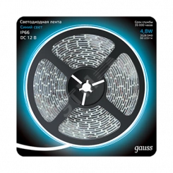 Лента светодиодная LED 2835/60-SMD 4.8W 12V DC синий IP66 5м Лента светодиодная LED 2835/60-SMD 4.8W 12V DC синий IP66 5м