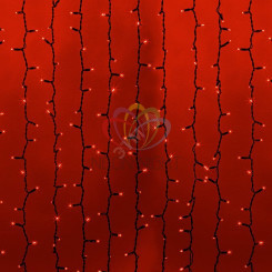 Гирлянда профессиональная Светодиодный Дождь 2х3м постоянное свечение черный провод 220В красный