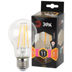 Лампа светодиодная F-LED A60-11W-827-E27  (филамент, груша, 11Вт, тепл, Е27) (10/100/1500) ЭРА
