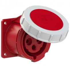 Розетка встраиваемая 32А/400V/3P+E/IP67, фланец   75x75