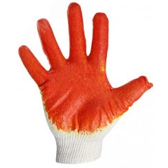 Перчатки х/б, 5 нитей, 10 класс вязки, красного цвета