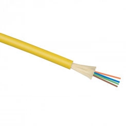 Кабель волоконно-оптический 9/125 одномодовый, 4 волокна, плотное буферное покрытие (tight buffer), для внутренней прокладки (-25C ~ +50), LSZH, желтый, (F90040412Y)