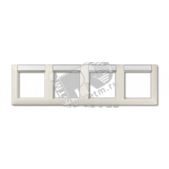 Рамка 4 поста горизонтальная с полем для надписи слоновая кость Рамка 4 поста горизонтальная с полем для надписи слоновая кость