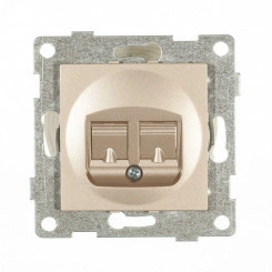 Ugra Розетка компьютерная RJ45, одинарная, скрытая установка. шампань Ugra Розетка компьютерная RJ45, одинарная, скрытая установка. шампань