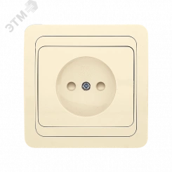 Розетка Лондон 1-местная без заземления 10А бежевая с защитными шторками