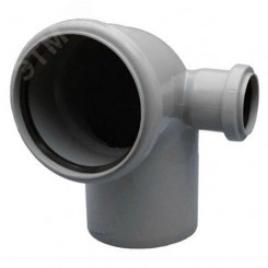 Отвод комбинированный канализационный с дополнительным входом справа 110х45/50 Ростурпласт Отвод комбинированный канализационный с дополнительным входом справа 110х45/50 Ростурпласт