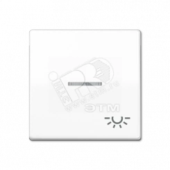 Клавиша для выключателя с окошком для подсветки и символом  свет   белая