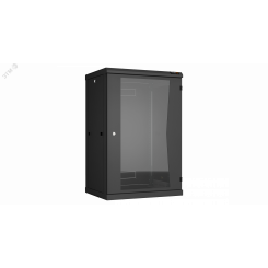 Шкаф настенный разбор TLK 19д 18U стеклянная дверь Ш600хВ904хГ450мм черный