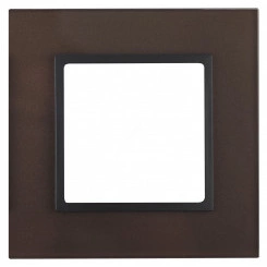 Рамка на 1 пост, стекло, Эра Elegance, бронза+антр, 14-5101-13