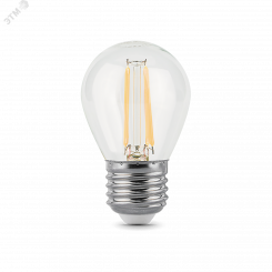 Лампа светодиодная LED 5 Вт 450 Лм 4100К белая Е27 Шар Filament Gauss
