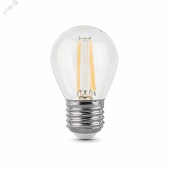 Лампа светодиодная LED 5 Вт 450 Лм 4100К белая Е27 Шар Filament Gauss