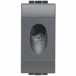 Заглушка с отверстием 9мм 1 модуль черная Заглушка с отверстием 9мм 1 модуль черная