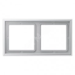 Рамка 2-я для горизонтальной/вертикальной установки (для устройств и накладок серии LS990 в монтажный адаптер)  Серия- LS ZERO  Материал- термопласт (ударопрочный) лакированный  Цвет- алюминий
