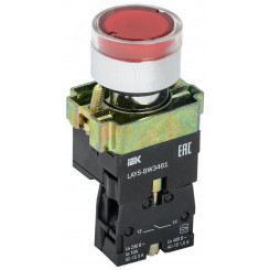 Кнопка управления красная LAY5-BW3461 1но с подсветкой 240В