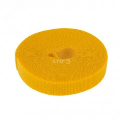 лента-липучка многоразовая 5 м х 20 мм, желтая (1 шт.)