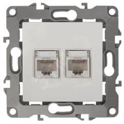 Розетка информационная двойная 2XRJ45, Эра12, слоновая кость, 12-3108-02 Розетка информационная двойная 2XRJ45, Эра12, слоновая кость, 12-3108-02