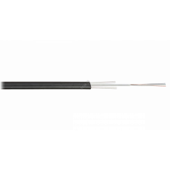 Кабель волоконно-оптический, 2 волокна, SM 9/125 G.657.A1, внешний, плоский с прутками, 1.3кН, PE, черный Кабель волоконно-оптический, 2 волокна, SM 9/125 G.657.A1, внешний, плоский с прутками, 1.3кН, PE, черный