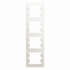 GLOSSA Рамка 4 поста вертикальная перламутр