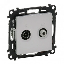 Valena LIFE Розетка TV-SAT звезда 5-862МГц/950-2400 МГц С лицевой панелью Алюминий Valena LIFE Розетка TV-SAT звезда 5-862МГц/950-2400 МГц С лицевой панелью Алюминий