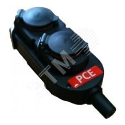 Колодка подвесная, 4-Shuko 16А/230V/1P+N+E/IP44 с крышками, цвет черный