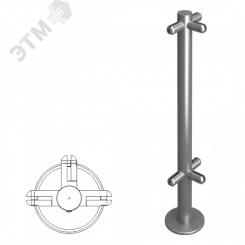 Стойка ограждения под стекло Т-образная 800мм Стойка ограждения под стекло Т-образная 800мм