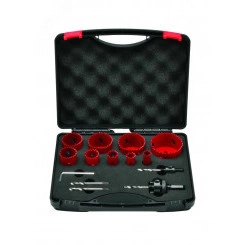 Набор коронок биметаллических, HSS, 12 пр., d 16.0-67.0 мм, глубина реза 40-45 мм Набор коронок биметаллических, HSS, 12 пр., d 16.0-67.0 мм, глубина реза 40-45 мм