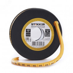 Кабель-маркер PE для провода сеч.2,5мм, желтый (400 шт в упак) Stekker